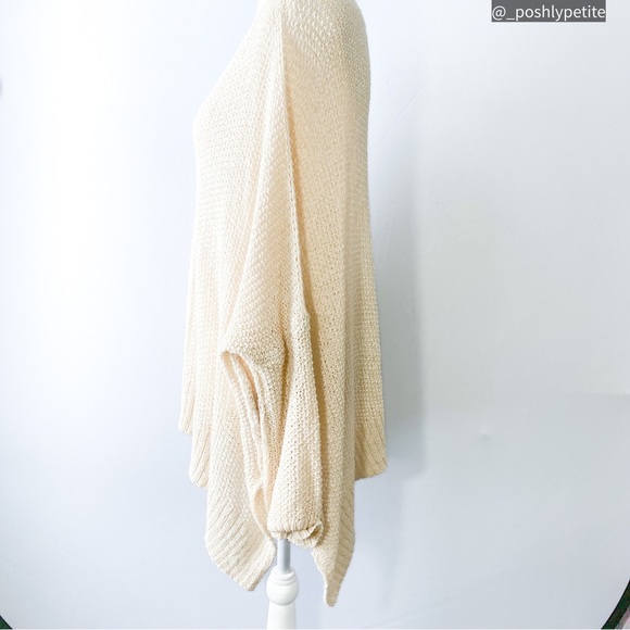 Cream open knit casual dropped shoulder sweater pullover - Picture 7 of 16